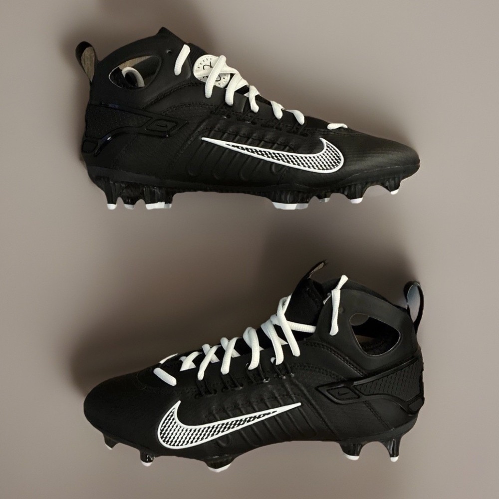 Nike Huarache 9 Elite MD LAX Lacrosse Cleats Men 8.5 Black White FD0888-002 *New